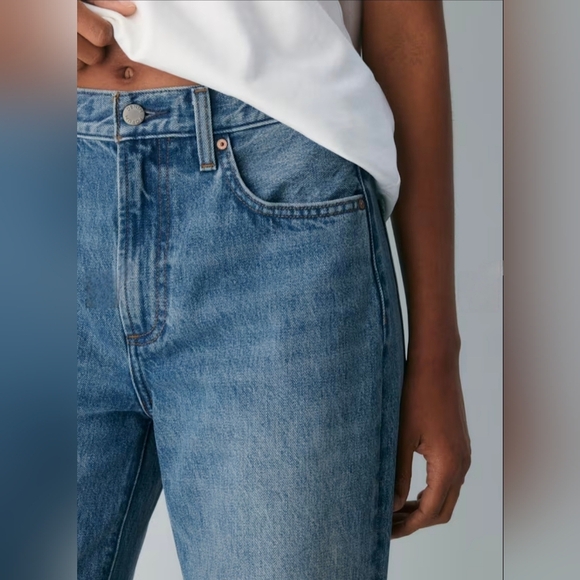 Denim Forum The Farrah High Rise Wide Leg Jeans Blue 23 Organic Cotton 70's - Picture 3 of 16